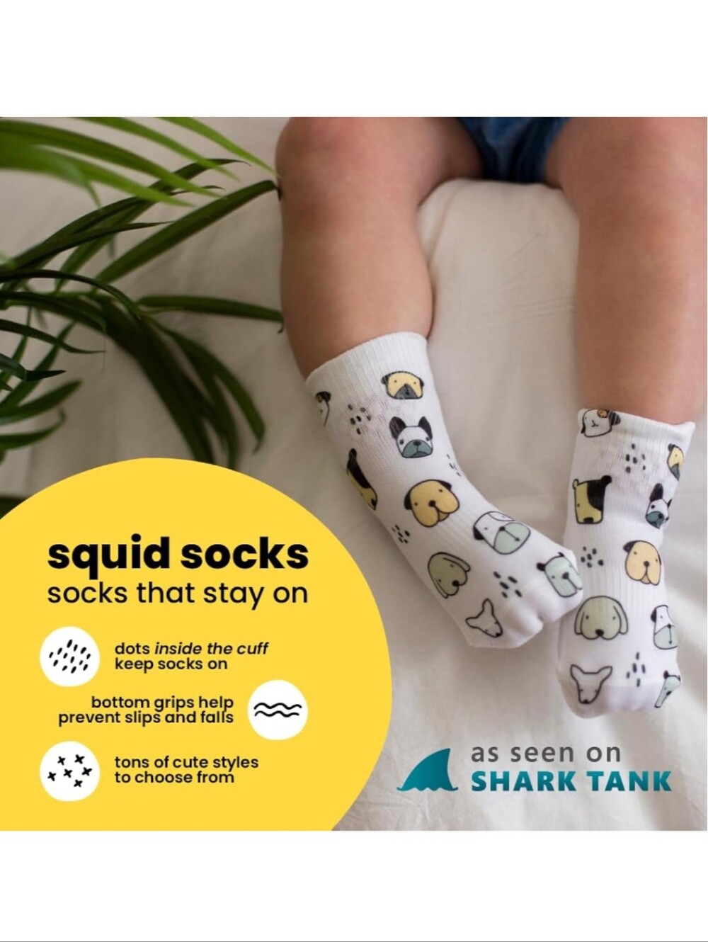 NWT Squid Socks Baby Stay-On Socks in Woof, 0-6 Months - Picture 4 of 10